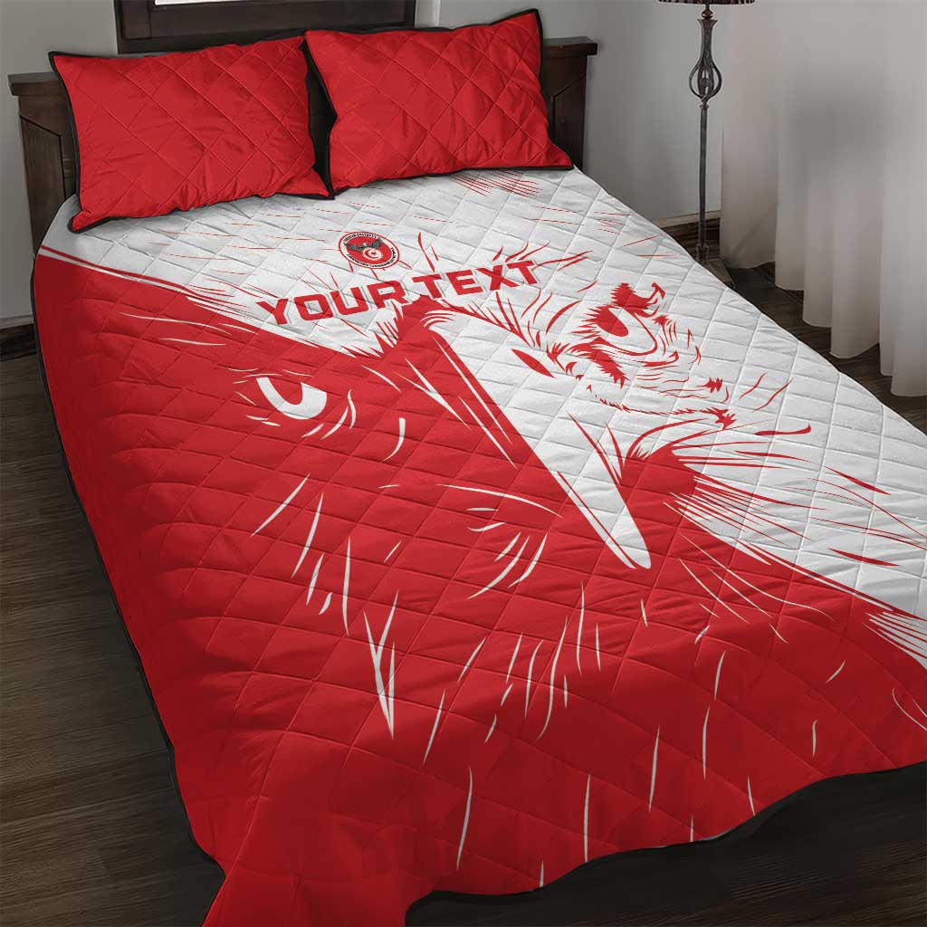 Custom Tunisia Football Quilt Bed Set Go Eagles of Carthage - Wonder Print Shop