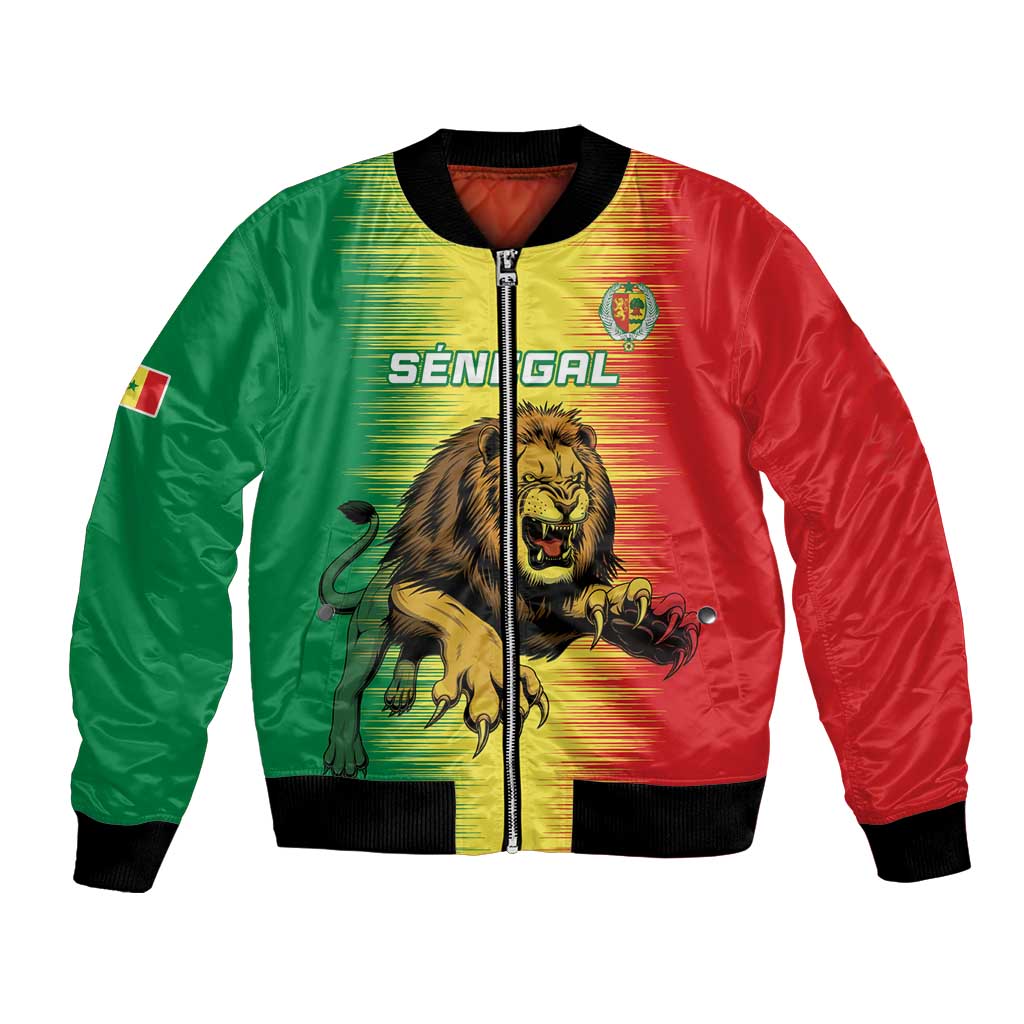 Custom Senegal Football Bomber Jacket Go Lions of Teranga