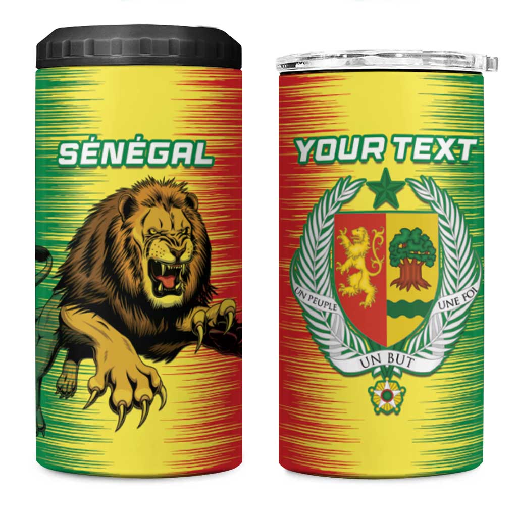 Custom Senegal Football 4 in 1 Can Cooler Tumbler Go Lions of Teranga