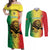 Custom Senegal Football Couples Matching Off Shoulder Maxi Dress and Long Sleeve Button Shirt Go Lions of Teranga