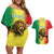 Custom Senegal Football Couples Matching Off Shoulder Short Dress and Hawaiian Shirt Go Lions of Teranga