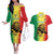 Custom Senegal Football Couples Matching Off The Shoulder Long Sleeve Dress and Hawaiian Shirt Go Lions of Teranga