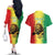 Custom Senegal Football Couples Matching Off The Shoulder Long Sleeve Dress and Hawaiian Shirt Go Lions of Teranga