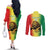 Custom Senegal Football Couples Matching Off The Shoulder Long Sleeve Dress and Long Sleeve Button Shirt Go Lions of Teranga