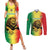 Custom Senegal Football Couples Matching Summer Maxi Dress and Long Sleeve Button Shirt Go Lions of Teranga