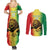 Custom Senegal Football Couples Matching Summer Maxi Dress and Long Sleeve Button Shirt Go Lions of Teranga