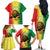 Custom Senegal Football Family Matching Off The Shoulder Long Sleeve Dress and Hawaiian Shirt Go Lions of Teranga