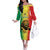 Custom Senegal Football Family Matching Off The Shoulder Long Sleeve Dress and Hawaiian Shirt Go Lions of Teranga