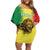 Custom Senegal Football Family Matching Off Shoulder Short Dress and Hawaiian Shirt Go Lions of Teranga - Wonder Print Shop