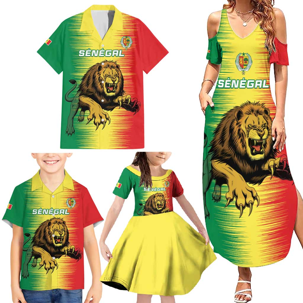 Custom Senegal Football Family Matching Summer Maxi Dress and Hawaiian Shirt Go Lions of Teranga - Wonder Print Shop