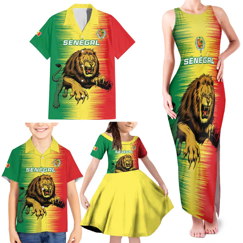 Custom Senegal Football Family Matching Tank Maxi Dress and Hawaiian Shirt Go Lions of Teranga - Wonder Print Shop