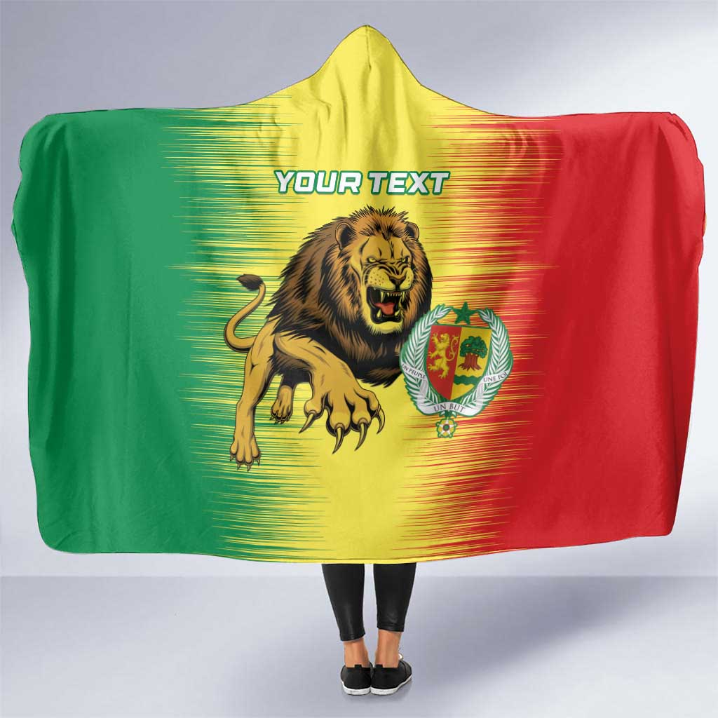 Custom Senegal Football Hooded Blanket Go Lions of Teranga