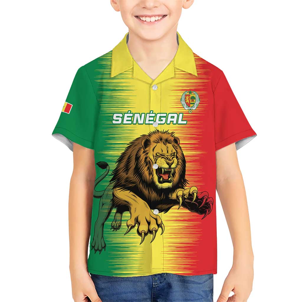 Custom Senegal Football Kid Hawaiian Shirt Go Lions of Teranga - Wonder Print Shop