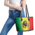 Custom Senegal Football Leather Tote Bag Go Lions of Teranga