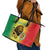 Custom Senegal Football Leather Tote Bag Go Lions of Teranga