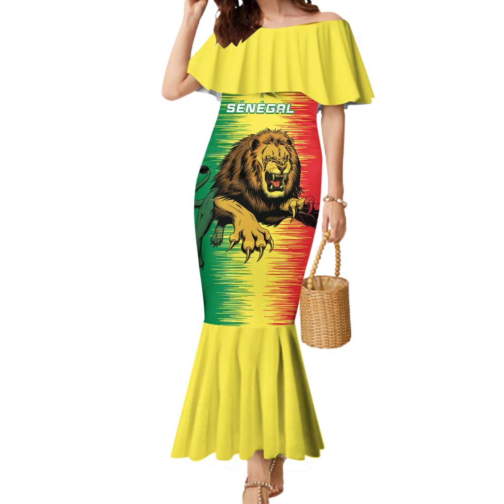 Custom Senegal Football Mermaid Dress Go Lions of Teranga - Wonder Print Shop