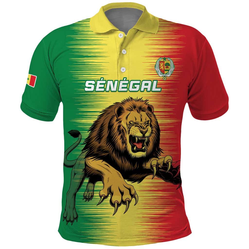 Custom Senegal Football Polo Shirt Go Lions of Teranga - Wonder Print Shop