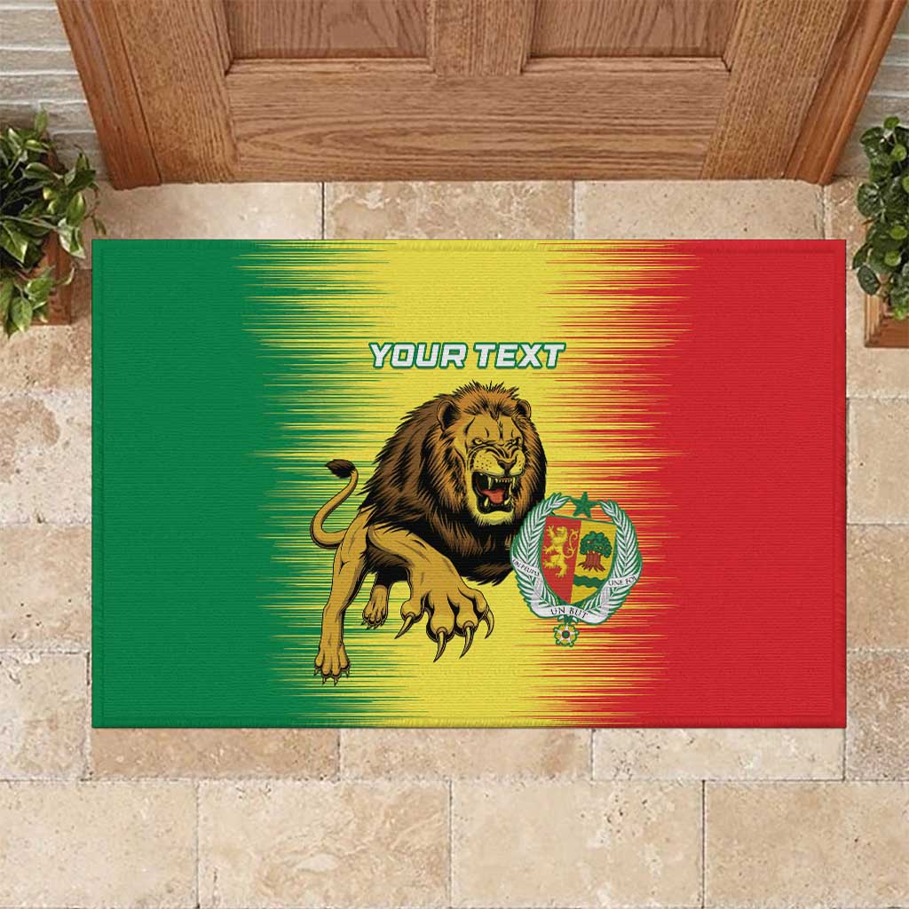 Custom Senegal Football Rubber Doormat Go Lions of Teranga - Wonder Print Shop