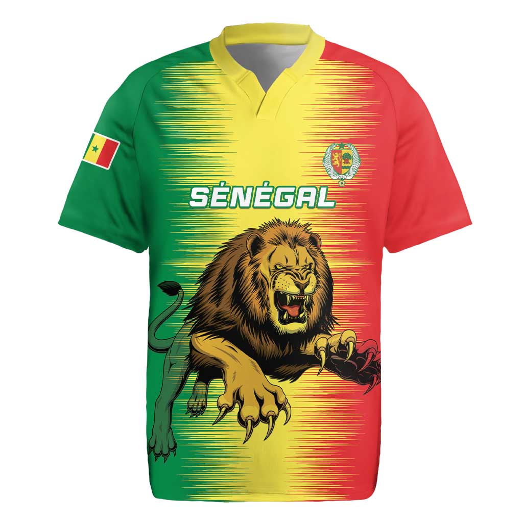 Custom Senegal Football Rugby Jersey Go Lions of Teranga - Wonder Print Shop