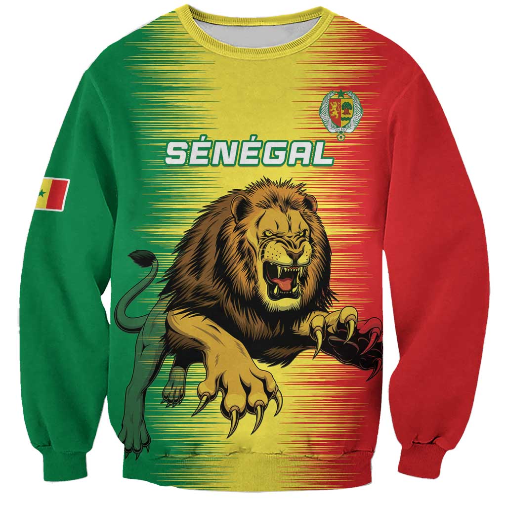 Custom Senegal Football Sweatshirt Go Lions of Teranga - Wonder Print Shop