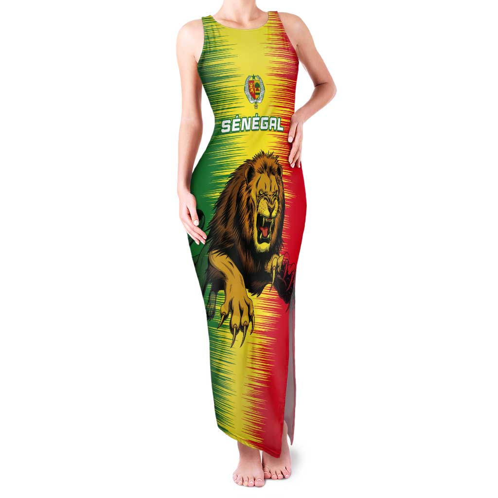 Custom Senegal Football Tank Maxi Dress Go Lions of Teranga - Wonder Print Shop