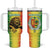 Custom Senegal Football Tumbler With Handle Go Lions of Teranga - Wonder Print Shop