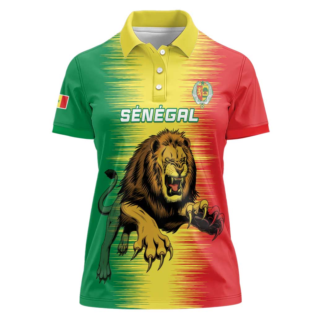 Custom Senegal Football Women Polo Shirt Go Lions of Teranga - Wonder Print Shop