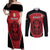 Custom Egypt Football Couples Matching Off Shoulder Maxi Dress and Long Sleeve Button Shirt Go Pharaohs