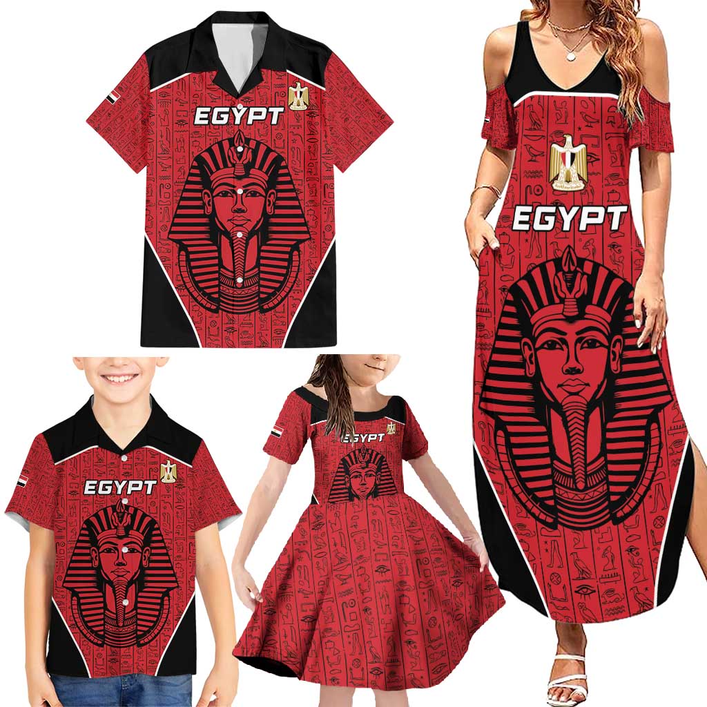 Custom Egypt Football Family Matching Summer Maxi Dress and Hawaiian Shirt Go Pharaohs - Wonder Print Shop