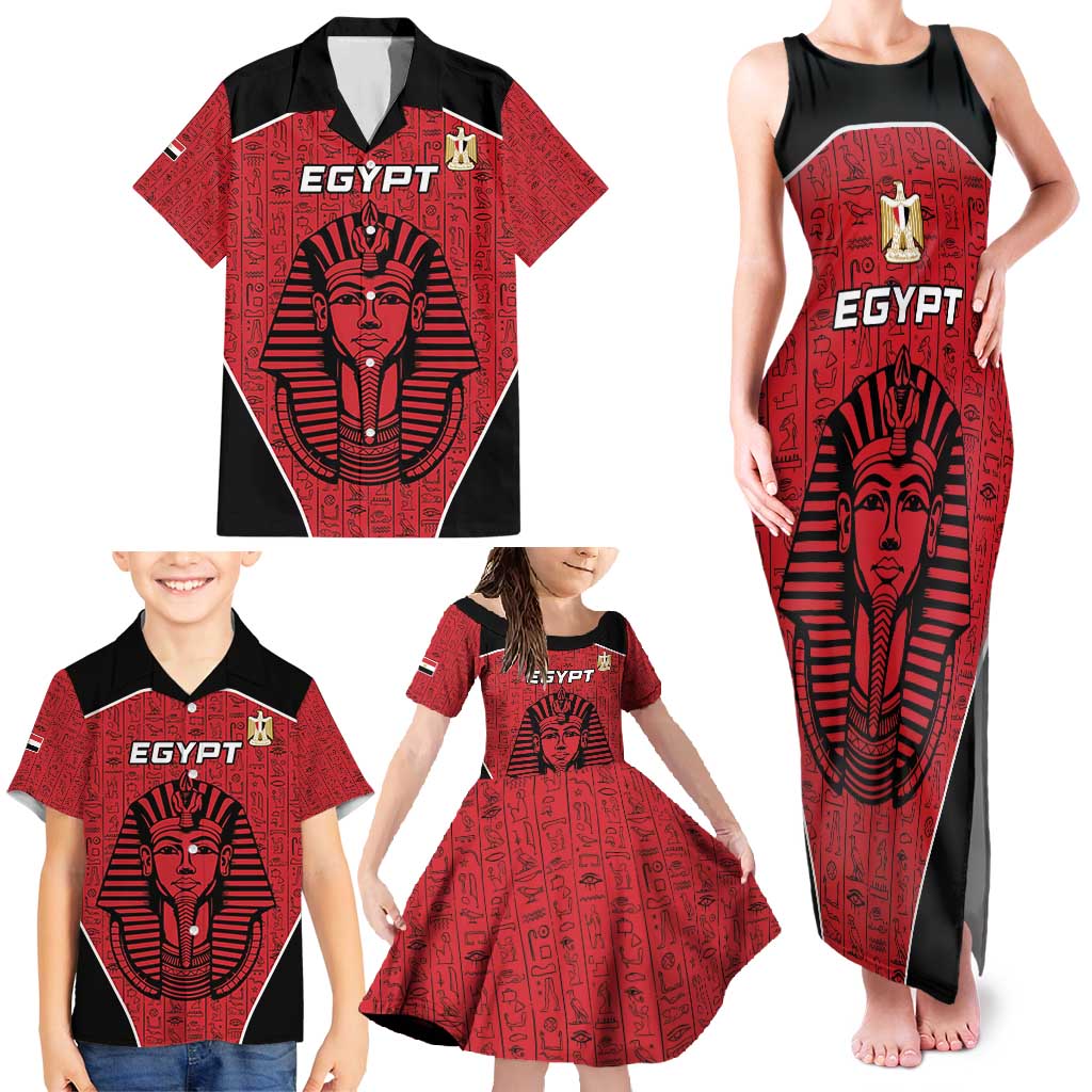 Custom Egypt Football Family Matching Tank Maxi Dress and Hawaiian Shirt Go Pharaohs - Wonder Print Shop