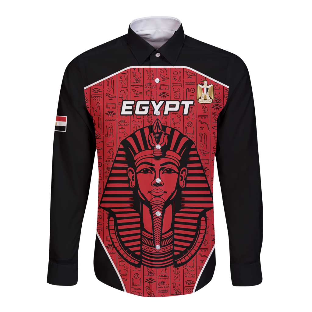 Custom Egypt Football Long Sleeve Button Shirt Go Pharaohs