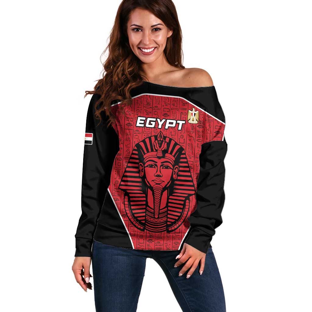 Custom Egypt Football Off Shoulder Sweater Go Pharaohs