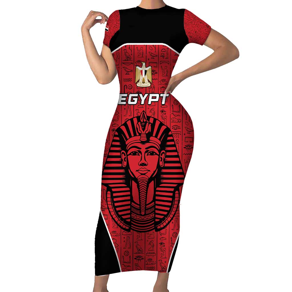 Custom Egypt Football Short Sleeve Bodycon Dress Go Pharaohs - Wonder Print Shop