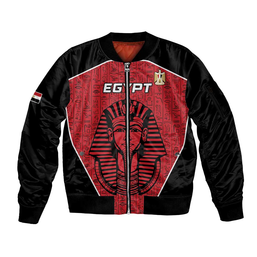 Custom Egypt Football Sleeve Zip Bomber Jacket Go Pharaohs - Wonder Print Shop