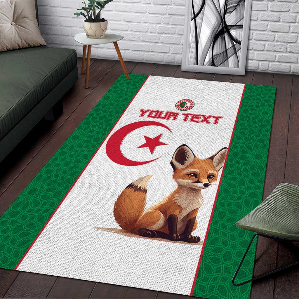 Custom Algeria Football Area Rug Go Fennec Foxes