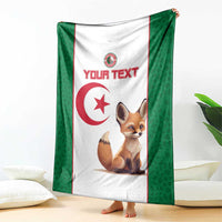 Custom Algeria football blanket, green-and-white design with red crescent star and fox