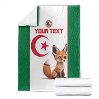 Custom Algeria football blanket stack: white center with green border, red crescent star fox