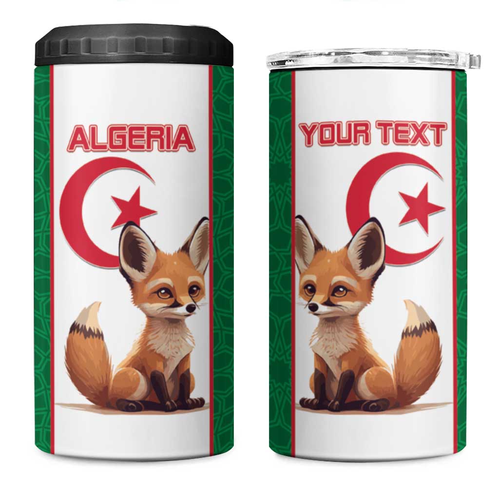 Custom Algeria Football 4 in 1 Can Cooler Tumbler Go  Fennec Foxes