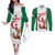 Custom Algeria Football Couples Matching Off The Shoulder Long Sleeve Dress and Long Sleeve Button Shirt Go Fennec Foxes