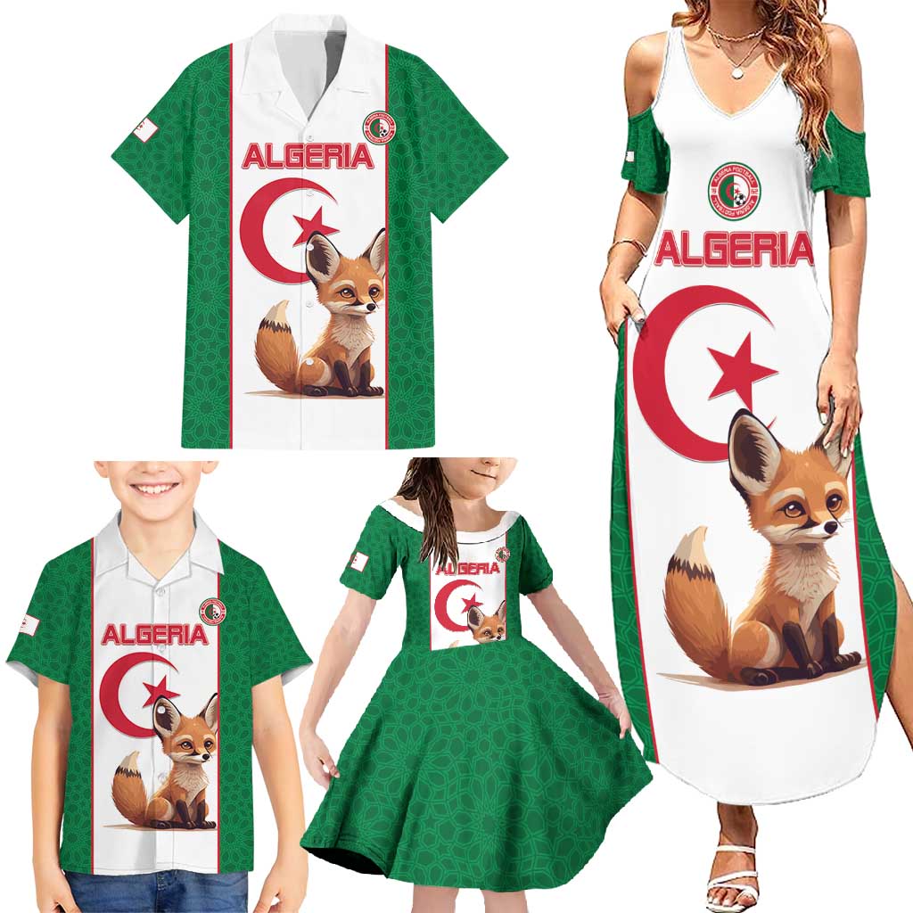 Custom Algeria Football Family Matching Summer Maxi Dress and Hawaiian Shirt Go Fennec Foxes - Wonder Print Shop