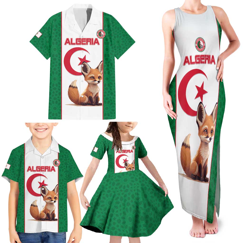 Custom Algeria Football Family Matching Tank Maxi Dress and Hawaiian Shirt Go Fennec Foxes - Wonder Print Shop