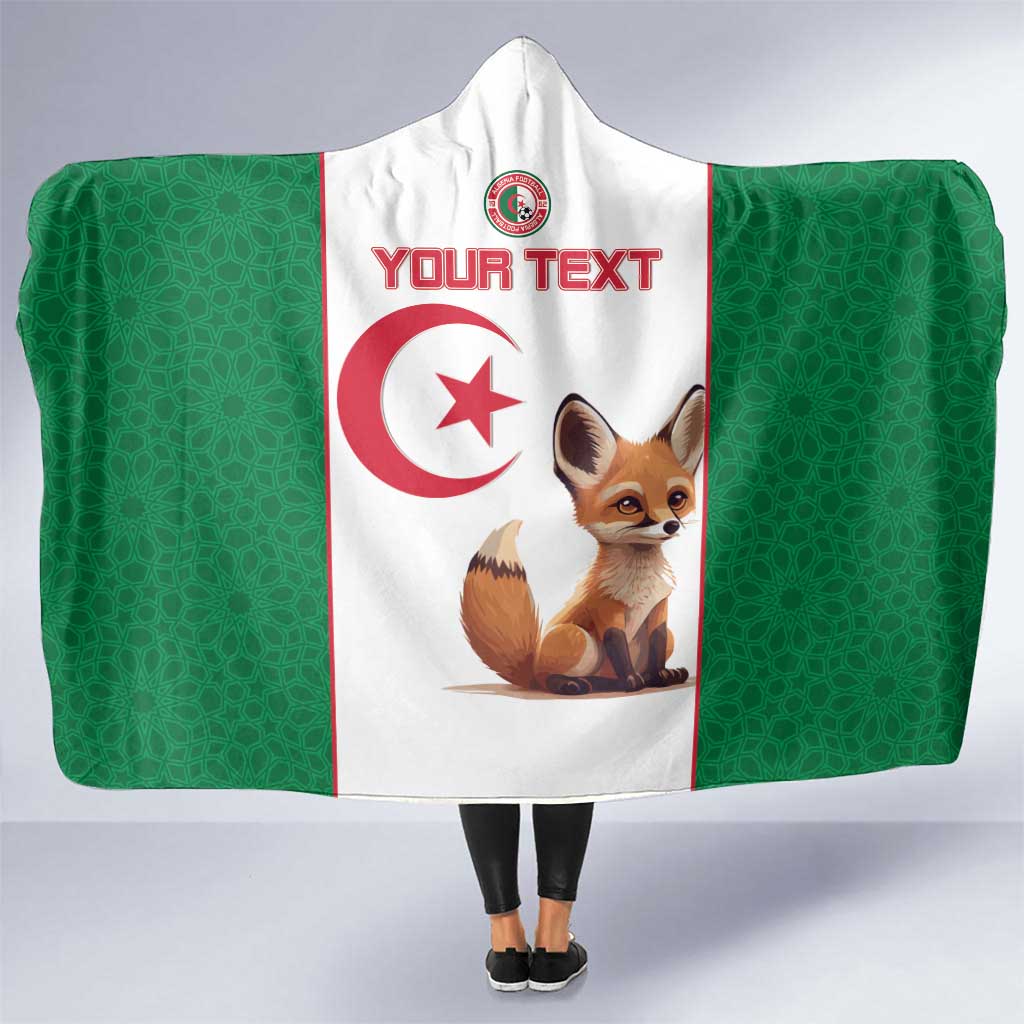 Custom Algeria Football Hooded Blanket Go Fennec Foxes