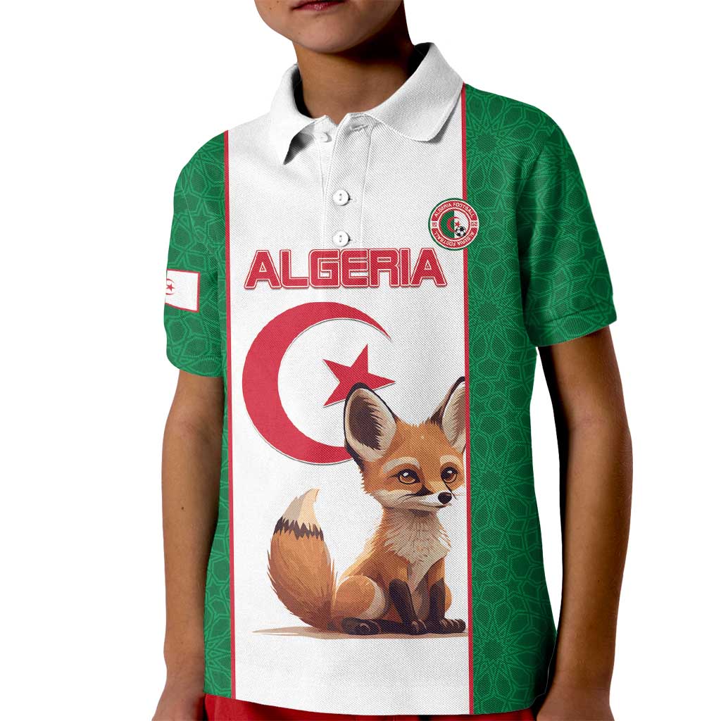 Custom Algeria Football Kid Polo Shirt Go Fennec Foxes - Wonder Print Shop