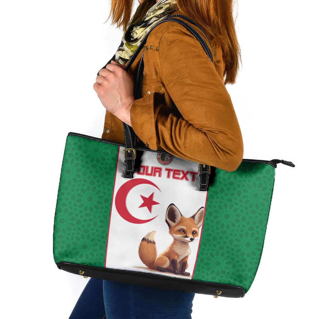 Custom Algeria Football Leather Tote Bag Go Fennec Foxes