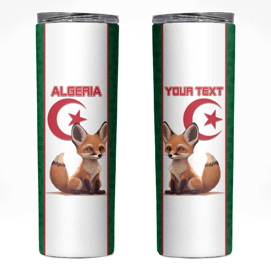 Custom Algeria Football Skinny Tumbler Go  Fennec Foxes - Wonder Print Shop