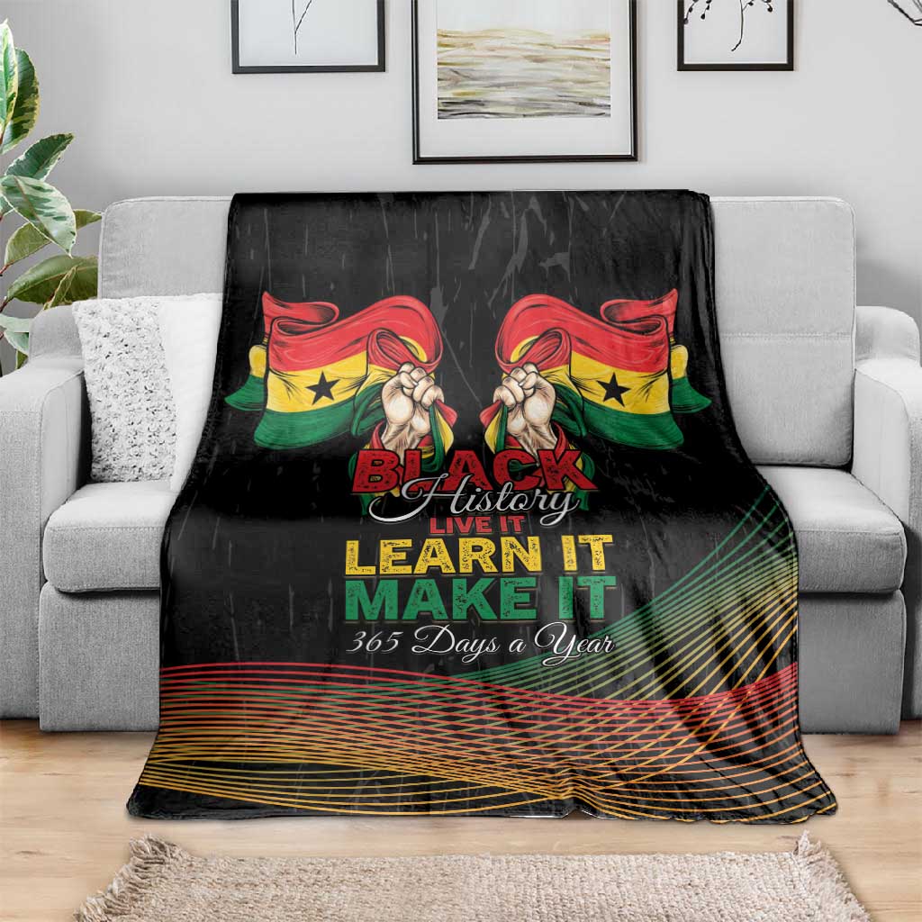 Ghana Black History Month Blanket Live It Learn It Make It - Wonder Print Shop