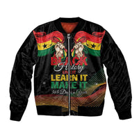 Personalized Ghana Black History Month Bomber Jacket Live It Learn It Make It - Wonder Print Shop