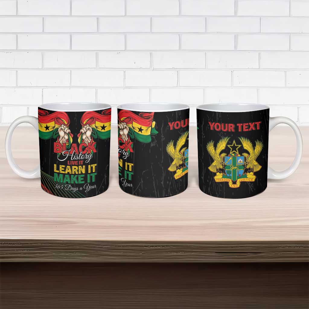 Personalized Ghana Black History Month Ceramic Mug Live It Learn It Make It - Wonder Print Shop