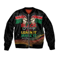 Personalized Kenya Black History Month Bomber Jacket Live It Learn It Make It - Wonder Print Shop