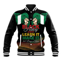 Personalized Nigeria Black History Month Baseball Jacket Live It Learn It Make It - Wonder Print Shop